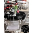 thumbnail image 4 of Outdoor Tablecloth with Umbrella Hole and Zipper, Black Dandelion Round Table Cloth 54 Inch Waterproof Tablecloth, Spring Modern Minimalist Country Flower Picnic Table Cover for Patio Camping, 4 of 7