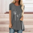 thumbnail image 3 of Tops for Women Casual Summer Short Sleeve Loose Solid Tunic Tees Blouses Dressy Casual Soft Comfy Basic T Shirts Tops, 3 of 4