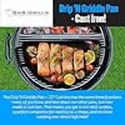 SnS Grills Slow 'N Sear® Cast Iron Drip 'N Griddle Pan 22" — 3-in-1 Cast Iron Drip Pan & Smashburger Griddle for Weber 22-Inch Kettle Grills