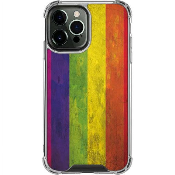 Skinit Distressed Rainbow Flag iPhone 14 Pro Max Clear Case