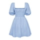 thumbnail image 1 of Vestidos de playa para mujer Vestido plisado con cuello cuadrado A Line para cóctel (Azul claro M) FLhrweasw Para estrenar, 1 of 8