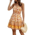 thumbnail image 2 of MYLookk Women Summer Sundress Boho Floral Print Beach Party Mini Dress, 2 of 4