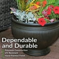 thumbnail image 4 of Sunnydaze Elizabeth 15" x 15" x 11.5" Round Rust Polyresin Outdoor Planter Pot 2-Count, 4 of 10