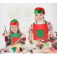 thumbnail image 3 of RV Kits de duendes navideños de 2 piezas que incluyen delantales de duendes y sombreros de duendes para suministros de disfraces de fiesta de Navidad (verde) brillar Electrónica, 3 of 4