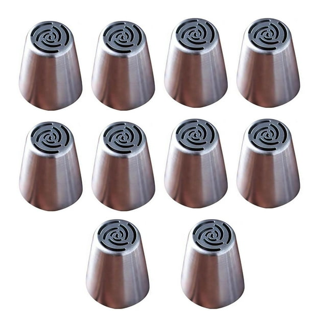 Juego de 10 boquillas rusas para repostería, para cupcakes y glaseado con forma de flor. D
