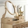 thumbnail image 4 of Roundhill Furniture Ashley Wood Makeup Vanity Table and Stool Set, Gold, 4 of 7