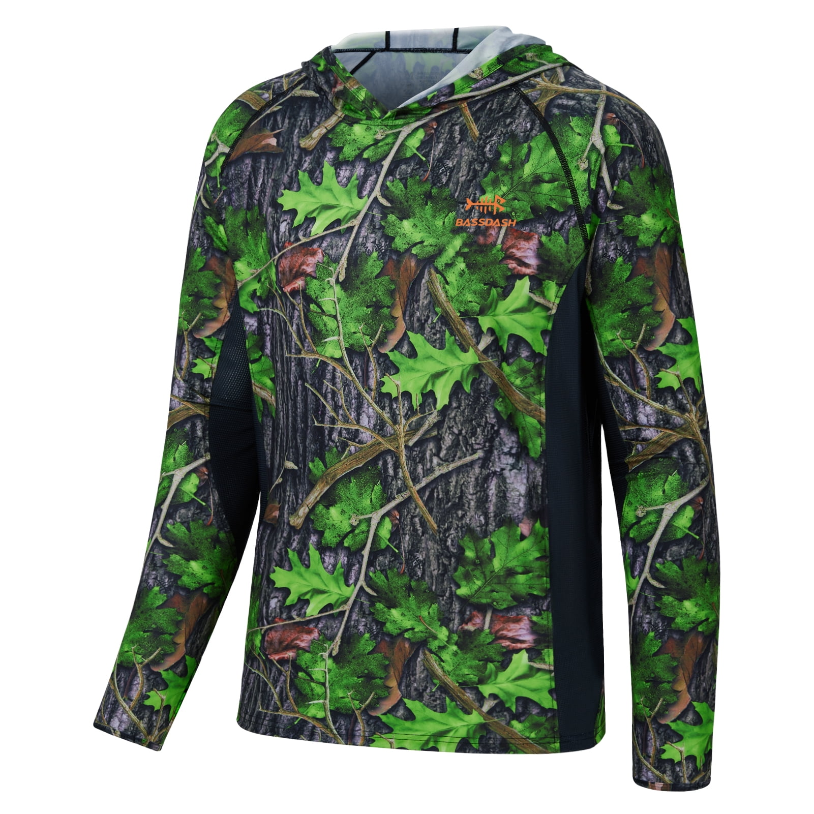 BASSDSASH Men's UPF 50+ Lightweight Hunting Camo Hoodie Quick Dry Performance Long Sleeve Fishing Shirt with Hood FS30M