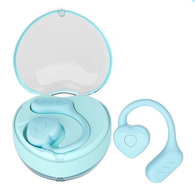 C Pink Heart Earbuds With Long Battery And Secure Ear Hook For Active Lifestyle