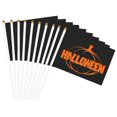 thumbnail image 1 of Banderas pequeñas con diseño de calabaza de Halloween, 14 x 21 cm, para sujetar con la mano, para decoración de festivales y fiestas, 10 unidades, 1 of 7