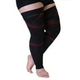 thumbnail image 5 of Extra Wide Men & Womens Footless Compression Stockings 20-30mmHg - Black/Red,XXL, 5 of 10