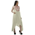 thumbnail image 3 of Moomaya Robe de Plage pour Femmes Sans Manches en Rayonne Unie à Ourlet Asymétrique pour Fête, 3 of 5