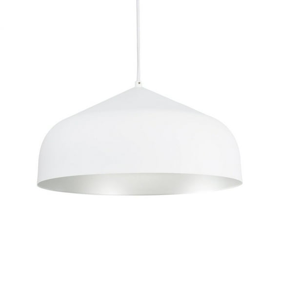 PD9117-WH/SV-Kuzco Lighting-Helena - 38W LED Dome Pendant-9.25 Inches Tall and 16.88 Inches Wide-White/Silver Finish -Traditional Installation