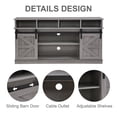 thumbnail image 5 of AENKYO 58" Farmhouse TV Stand with Sliding Barn Doors, Adjustable Shelves for TVs up to 65", Antique Gray, 5 of 10