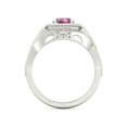 thumbnail image 2 of HeartsAndYou 3ct Round Cut Natural Pink Ruby & Moissanite Stylish Ring 14k SOLID White Gold, 2 of 9