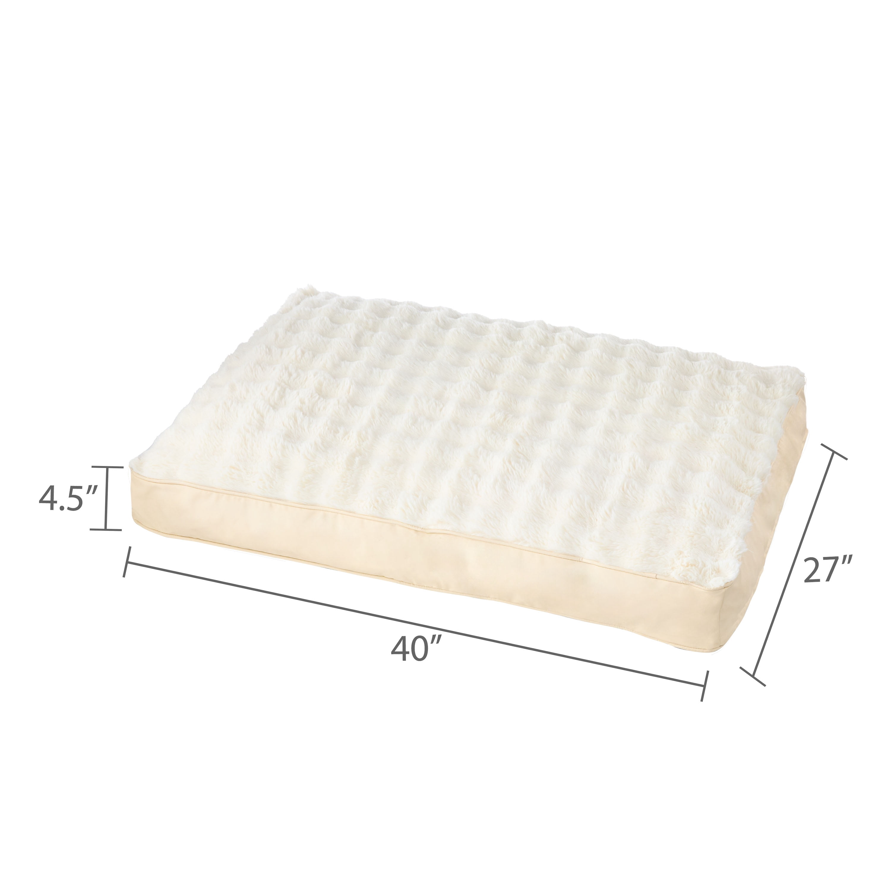 Vibrant Life Large Faux Leather Orthopedic Pet Bed, Tan, 40" x 27"