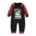thumbnail image 2 of Christmas Family Matching Pajamas Set, Long Sleeve Snowman/Elk Print Tops with Plaid Pants, 2 of 8