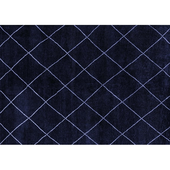 Ahgly Company Machine Washable Indoor Rectangle Abstract Blue Modern Area Rugs, 3' x 5'
