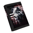 thumbnail image 2 of Chririnla Polyester Children's Wallet with Zipper Slim Trifold Card Wallet for Travel, Wolf American Flag Kids Trifold Wallet, 2 of 6