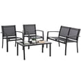 thumbnail image 4 of Sobaniilo 4 Pieces Patio Furniture Set Textilene Conversation Set Bistro Set for Lawn and Balcony, Black, 4 of 7
