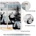 thumbnail image 4 of Farmhouse Forest Cabin Kitchen Curtains Rustic Blue Wooden Small Short Cafe Window Curtains Tree Country Deer Rod Pocket Bathroom Window Drapes Treatment Tier Curtains 2 Panels (27.5x36 Inch), 4 of 6