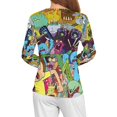 thumbnail image 4 of Rick And Morty Women’s Pajama Top 3D Digital Print Sleepwear Trendy Crewneck Pullovers Long Sleeve Shirts 2XL, 4 of 8