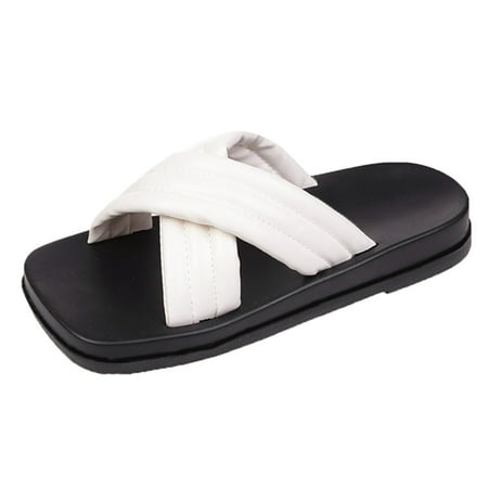 

knqrhpse slippers for women Fashion Spring And Summer Thick Bottom Soft Bottom Comfortable Large Size Breathable womens slippers house slippers for women