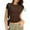 Brown, variant on TYGHBN Fashion Tops for Women Fitted Short Sleeve Basic Tee Slim Fit Shirts Womens Summer Shirts Loose Fit Dark Tee Shirt Women Casual Shirts Women Tops Spandex Short Sleeve Athletic Top Medium Shirt