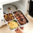 thumbnail image 7 of Three Compartment 304 Stainless Steel Airtight Lunch Box, Microwave Safe Portable Compartmentalized Bento Box for Work, Keeps Food Fresh, 7 of 7