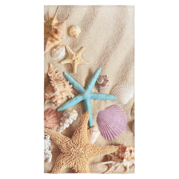 ZKGK Starfish Seashell on Summer Beach Bath Towel Beach ...