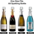 thumbnail image 4 of HYZ Champagne Stoppers - Stainless Steel Sparkling Wine Bottle Stopper with Pure Silicone Air Tight Seal - Professional Wine Saver for Champagne，Prosecco and Cava (2Pack Chrome), 4 of 8