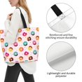 thumbnail image 3 of Pofeuu Colorful Donuts Print Reusable Grocery Bags - Washable, Foldable, Packable Tote, Large Handles, Heavy Duty, Zippered Top Pouch, 3 of 8