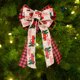 thumbnail image 4 of Decoraciones superiores del árbol de Navidad del Bowknot de la tela escocesa Feliz Navidad para la decoración de Navidad del hogar Ndcxsfigh Para estrenar, 4 of 8