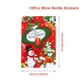 thumbnail image 3 of Pegatina para botella de vino de Papá Noel, muñeco de nieve navideño, adorno navideño, decoración navideña para el hogar, Año Nuevo 2024, 2025, 3 of 5