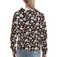 thumbnail image 7 of Sikiie Daisies Flowers Women's Casual Hoodies Long Sleeve Lightweight Pullover Tops Loose Sweatshirt-Small, 7 of 7