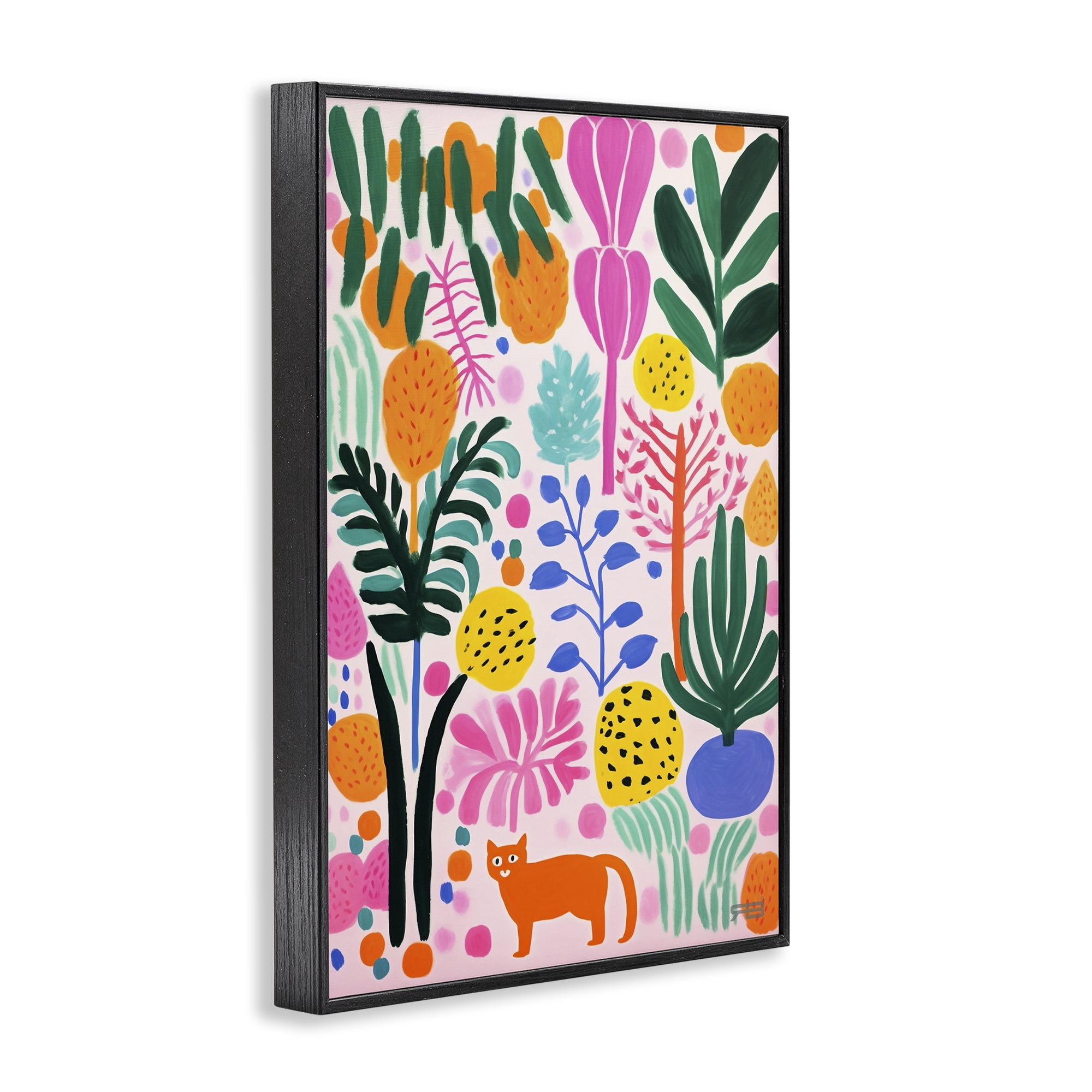 Stupell Industries Fun Botanical Tropics Botanical & Floral Painting Black Framed Art Print Wall Art, 12 x 18