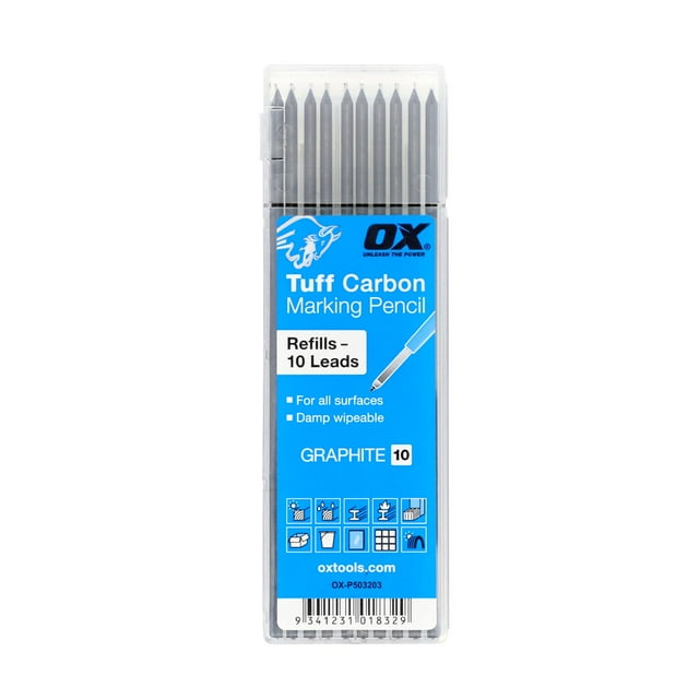 Lápices de repuesto Tuff Carbon de OX Tools, paquete de 10 unidades