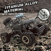 1:12 Rc Car,off Road Truck Remote Control Car Metal Shell 2.4G 4WD Dual Motors, with 2 Batteries Black