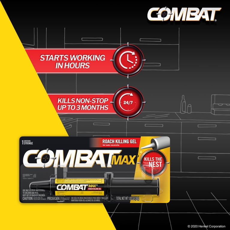2 pack) Combat Max Roach Killing Gel for Indoor and Outdoor Use,1