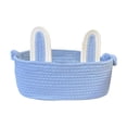 thumbnail image 3 of Voxware Easter Basket Bunny Bag Rabbit Ears Tote Candy Gift Portable Storage Handmade Cloth Rope Reusable Suitable for Children Gift Giving Easter Parties Hom blue, 3 of 8