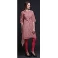 thumbnail image 4 of Bimba Pink Artistic Floral Women Kurtas Ethnic Printed Asymmetric Summer Wear Tops For Women Small, 4 of 6