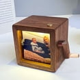 thumbnail image 4 of Custom Hand Cranked Flipbook Photo Album Frame Machine Walnut Tabletop Decoration For Valentine's Day, 4 of 8