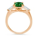 thumbnail image 3 of 2.5 ct Oval Cut Simulated Emerald 3 Stone 18K Rose Gold Womens Engagement Ring, 3 of 5