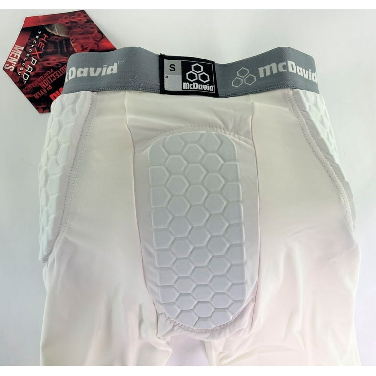 McDavid Girdle 755T Pro 2 Pocket Football Compression Shorts w Hex Pads White