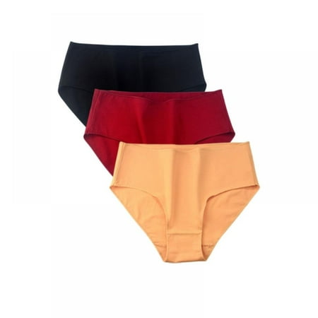 

Xmarks Women s Non-marking Panties Cotton Briefs - Skin-Friendly Breathable Full Hip Warpped Soft Stretch Everyday Solid Color Underpants M-XXL（3-Packs)