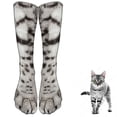 thumbnail image 3 of Calcetines con impresión 3D por transferencia de calor, unisex, con diseño de animales, para adultos, gatos, perros y patas, calcetines digitales con personalidad Jio, tubo largo, 3 of 6