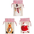 thumbnail image 5 of Bolsas de lino navideñas, bolsa de regalo bordada de Papá Noel para fiestas, bolsa de arpillera con diseño de muñeco de nieve y porta dulces., 5 of 5