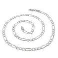 thumbnail image 2 of Sterling Silver Italian 4mm Figaro Link Diamond-Cut Solid 925 Necklace Chain 16" - 30" For Men & Women (20), 2 of 4