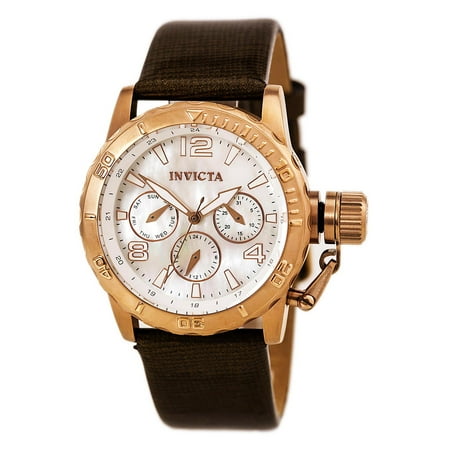 Invicta 14800 Womens Corduba Multifunction MOP Dial Brown Leather Strap Watch