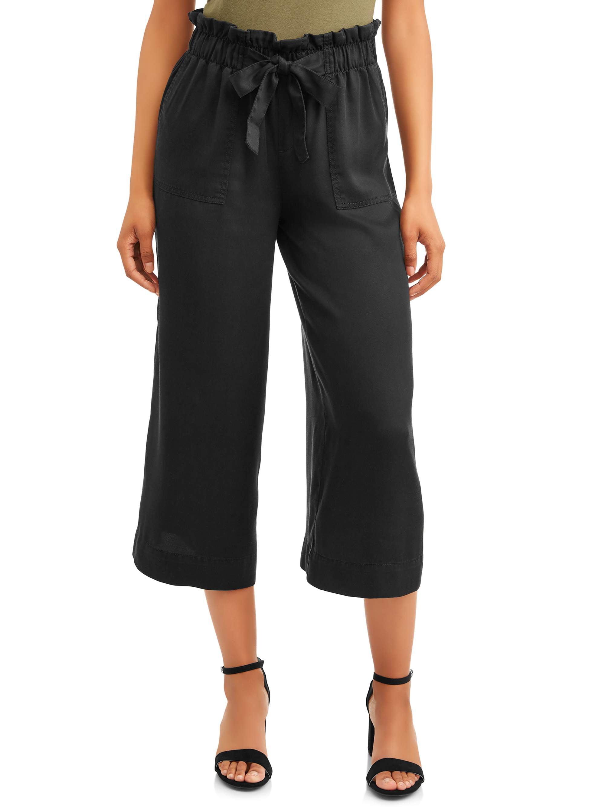 Time and Tru - Time and Tru Paperbag Wide Leg Pant Women's - Walmart ...
