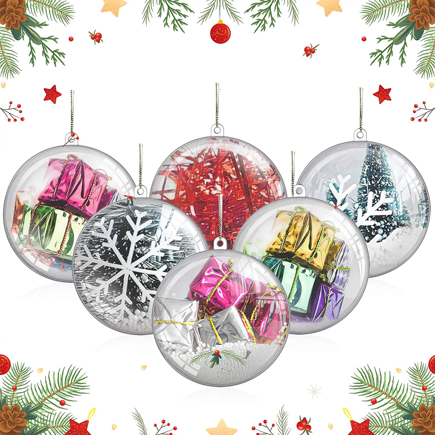 up to 60% off Gifts Karymi Grinch Christmas Decorations Baubles Clear Decor  Tree Ornament Christmas Ball Fillable Transparent 